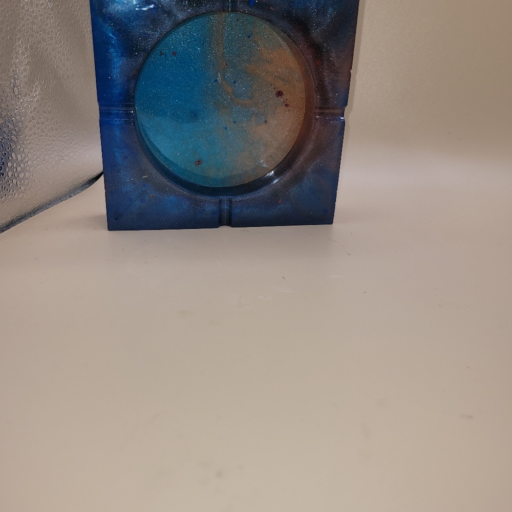 Hand Crafted Blue and Orange Art Piece